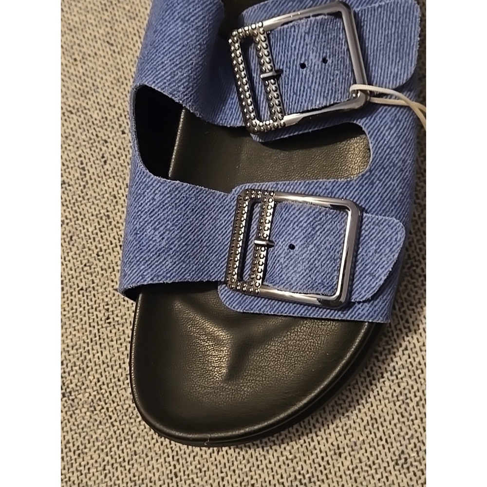 Mila Paoli Italy Leather Sandals Womens 39 US 8.5 Slip On Buckle Brown NWT - Picture 13 of 14
